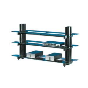 Schroers & Schroers Biga rack Hi-Fi in acciaio e vetro