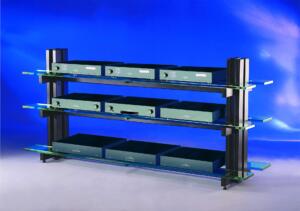 Schroers & Schroers Biga rack Hi-Fi in acciaio e vetro, immagine 4