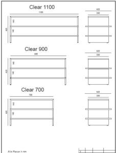 Schroers & Schroers Clear 700, 900 e 1100: misure