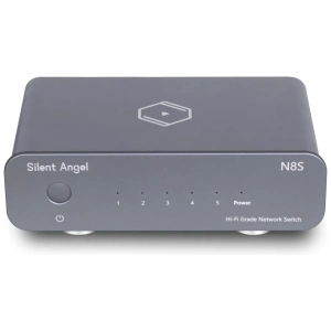 Switch di rete audio Silent Angel Bonn N8S grigio con porte Gigabit e SFP