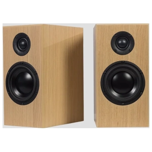 Totem Bison Monitor diffusori da stand – coppia, finitura quercia bianca