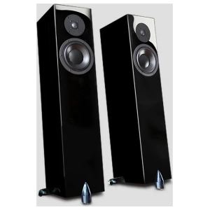 Totem Forest Signature diffusori da pavimento – Diffusore in impiallacciatura nera, vista angolata