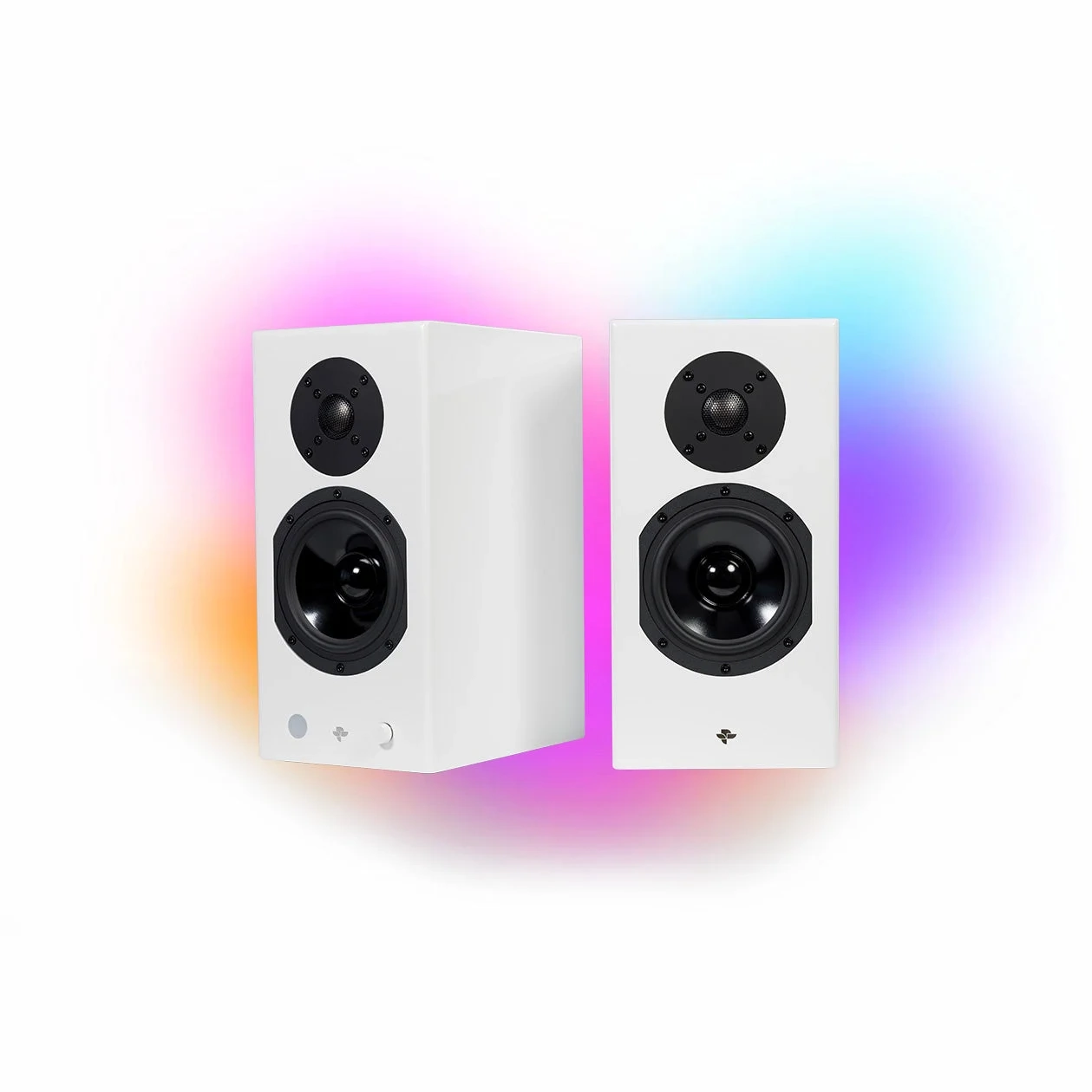 Totem KIN Play diffusori attivi Bluetooth – vista del prodotto, finitura bianco Totem KIN Play diffusori attivi Bluetooth – vista del prodotto, finitura bianco