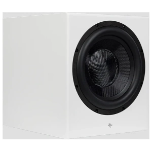 Totem KIN Sub 10 subwoofer attivo – Bianco satinato, vista angolata