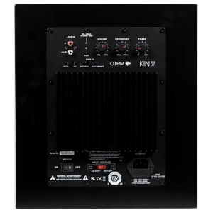 Totem KIN Sub 10 subwoofer attivo – Nero satinato, vista posteriore o di dettaglio