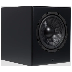 Totem KIN Sub 8 subwoofer attivo – Nero satinato, vista angolata