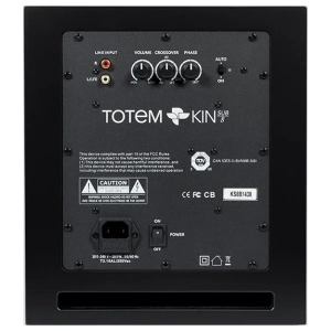 Totem KIN Sub 8 subwoofer attivo – Nero satinato, vista posteriore o di dettaglio