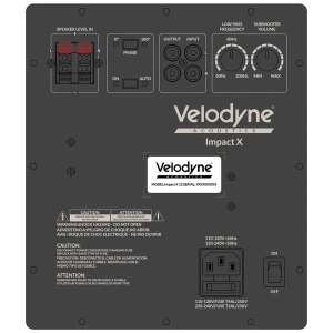 Velodyne Impact X 10 subwoofer attivo – pannello posteriore con collegamenti (foto della serie)