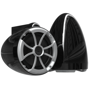 Wet Sounds ICON 8-B FC SA V2 – Coppia Torri 8 Pollici Nere con Morsetto Fisso in Alluminio - immagine 2
