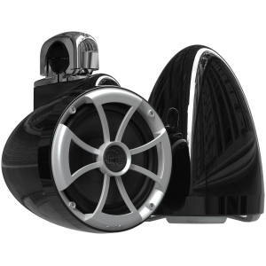 Wet Sounds ICON 8-B FC SS V2 – Coppia Torri 8 Pollici Nere con Morsetto Fisso Inox