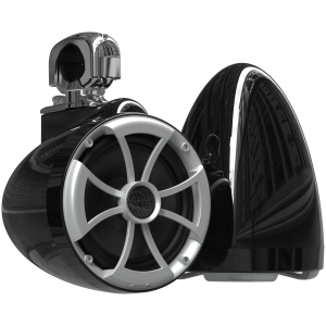 Wet Sounds ICON 8-B SC V2 – Coppia Torri 8 Pollici Nere con Morsetto Girevole Inox