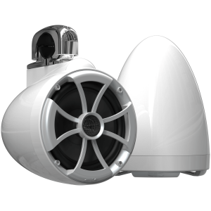 Wet Sounds ICON 8-W FC SS V2 – Coppia Torri 8 Pollici Bianche con Morsetto Fisso Inox