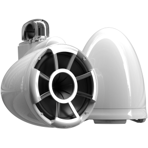 Wet Sounds REV 10 W-FC SS V2 – Coppia Torri 10 Pollici Bianche Morsetto Fisso Inox