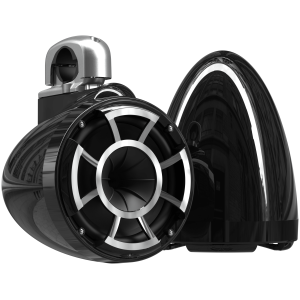 Wet Sounds REV 8 B-FC SA V2 – Coppia Torri 8 Pollici Nere con Morsetto Fisso Alluminio