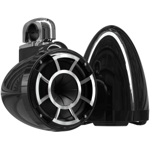 Wet Sounds REV 8 B-FC SS V2 – Coppia Torri 8 Pollici Nere con Morsetto Fisso Inox