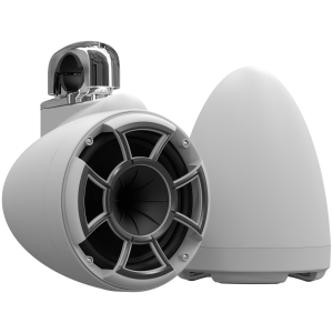 Wet Sounds REV 8 SE W-FC SS V2 – Coppia Torri 8 Pollici Bianco Opaco con Morsetto Fisso Inox