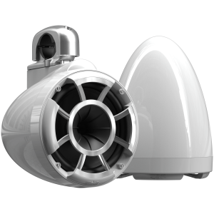 Wet Sounds REV 8 W-FC SA V2 – Coppia Torri 8 Pollici Bianche con Morsetto Fisso Alluminio