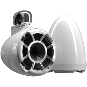 Wet Sounds REV 8 W-FC SS V2 – Coppia Torri 8 Pollici Bianche con Morsetto Fisso Inox