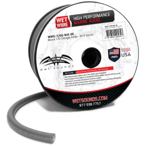 Wet Sounds WWX-1/0G BLK-50 – Cavo Amplificatore 1/0 AWG Nero, Bobina da 15,2 m - immagine 2