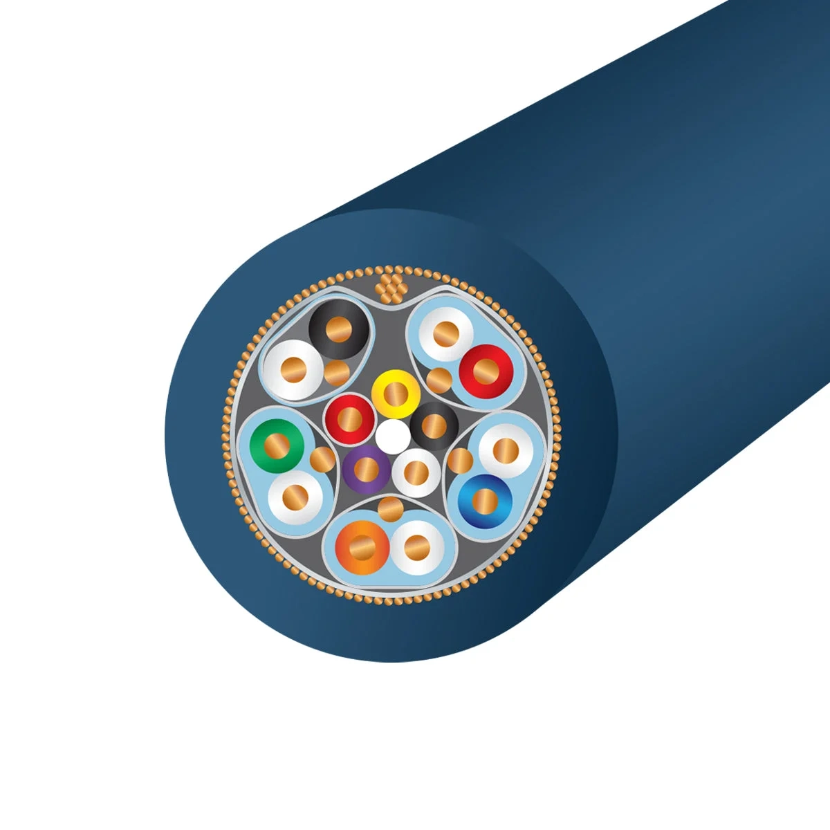 Wireworld Sphere 48 cavo HDMI 2.1 8K – sezione trasversale del cavo Wireworld Sphere 48 cavo HDMI 2.1 8K – sezione trasversale del cavo