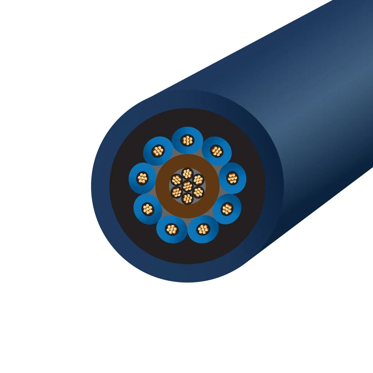 Wireworld Stratus Shielded Mini cavo di alimentazione – sezione della struttura interna Wireworld Stratus Shielded Mini cavo di alimentazione – sezione della struttura interna