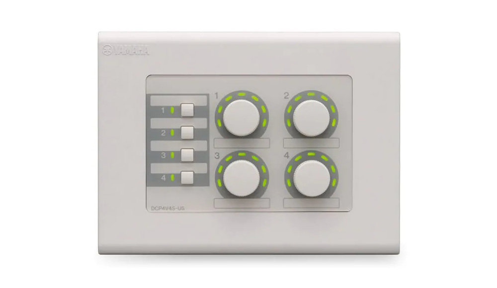 Yamaha DCP4V4SEU β Pannello di Controllo a Muro 4 Volumi e 4 Pulsanti, Bianco Yamaha DCP4V4SEU β Pannello di Controllo a Muro 4 Volumi e 4 Pulsanti, Bianco